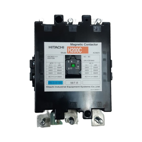 Hitachi H200C 90 kW (260A AC-1) 3-Pole Magnetic Contactor