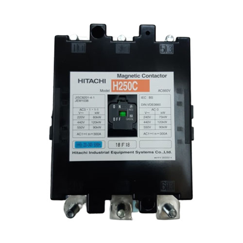 Hitachi H250C 120 kW (300A AC-1) 3-Pole Magnetic Contactor