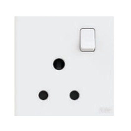 ABB Framia BC209 1 Gang Round Pin Switched Socket Outlet, 15A (White)