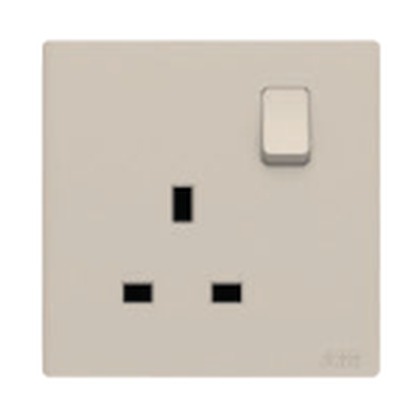 ABB Framia BC224-CH 1 Gang SP Switched Socket Outlet, 13A (Champagne Gold)