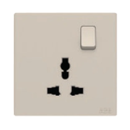 ABB Framia BC294-CH 1 Gang Switched Multi Socket Outlet, 16A (Champagne Gold)