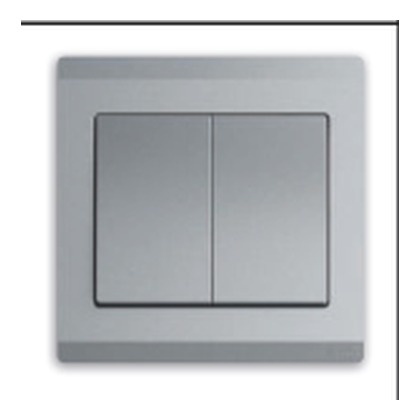 ABB Inora BL102-G 2 Gang 1 Way Switch, 10A (Classic Grey)