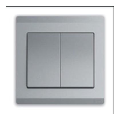ABB Inora BL106-G 2 Gang 2 Way Switch, 10A (Classic Grey)