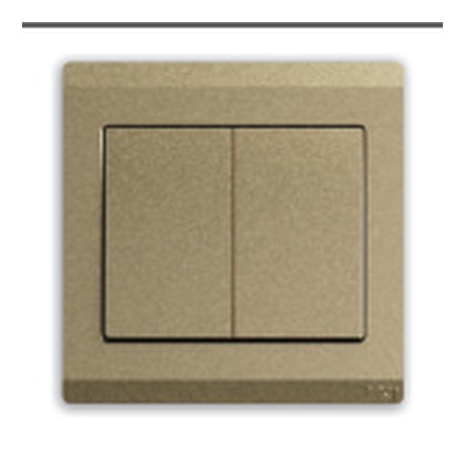 ABB Inora BL106-PG 2 Gang 2 Way Switch, 10A (Royal Gold)