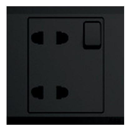 ABB Inora BL222-885 2 Gang 10A Euro-American Switched Socket (Starry Black)