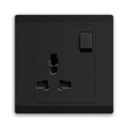 ABB Inora BL294-885 1 Gang 13A Switched Multi-Socket Outlet (Starry Black)