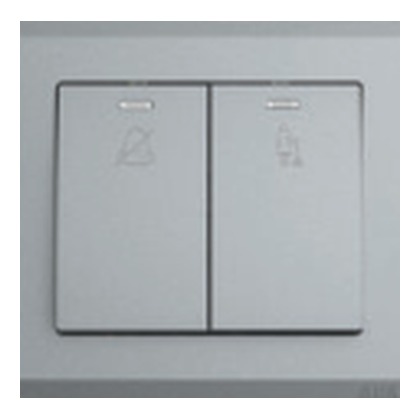 ABB Inora BL493-G 2 Gang Switch DND/MUR with Neon 10A (Classic Grey)