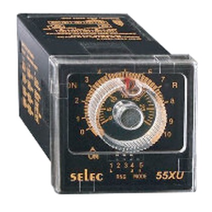 Selec 55ES-P8-230 8-Pin Plug-In 48x48mm Analog ON-Delay Timer (60 Sec / 60 Min, 230V AC)