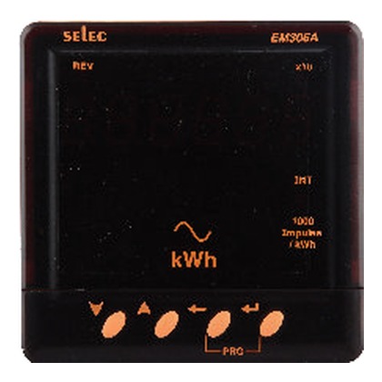 Selec EM306A 3-Phase 6-Digit LED Digital Active Energy (kWh) Meter with Pulse Output (96x96 mm)