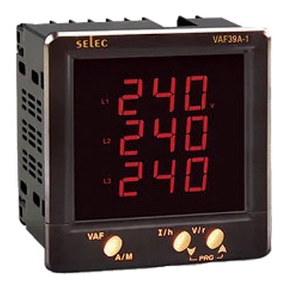 Selec MA335 3-Phase True-RMS Digital LED Panel Ammeter (96x96 mm)