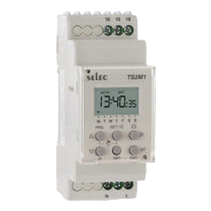 Selec TS2M1-1-16A 35mm DIN-Rail Digital 24-Hour / Weekly Programmable Time Switch (16A)